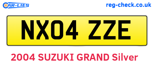 NX04ZZE are the vehicle registration plates.