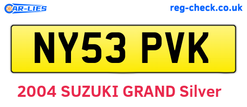 NY53PVK are the vehicle registration plates.