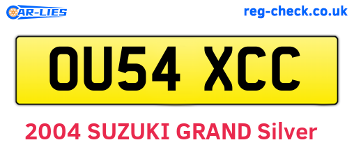 OU54XCC are the vehicle registration plates.