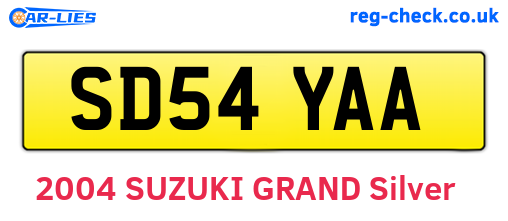 SD54YAA are the vehicle registration plates.