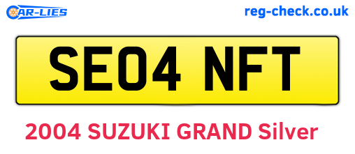 SE04NFT are the vehicle registration plates.