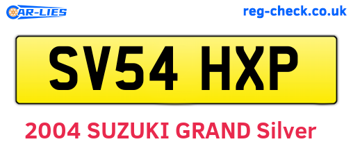 SV54HXP are the vehicle registration plates.