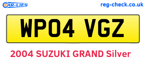 WP04VGZ are the vehicle registration plates.