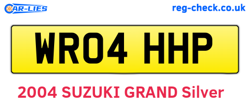 WR04HHP are the vehicle registration plates.