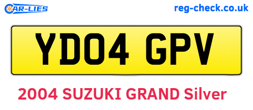 YD04GPV are the vehicle registration plates.