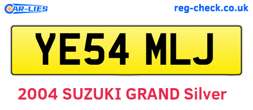 YE54MLJ are the vehicle registration plates.