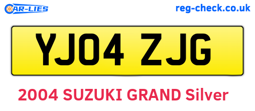YJ04ZJG are the vehicle registration plates.
