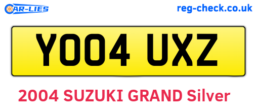 YO04UXZ are the vehicle registration plates.