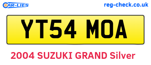 YT54MOA are the vehicle registration plates.