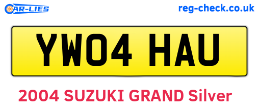 YW04HAU are the vehicle registration plates.