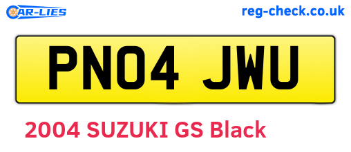 PN04JWU are the vehicle registration plates.