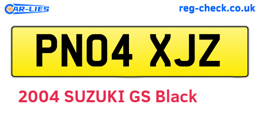 PN04XJZ are the vehicle registration plates.