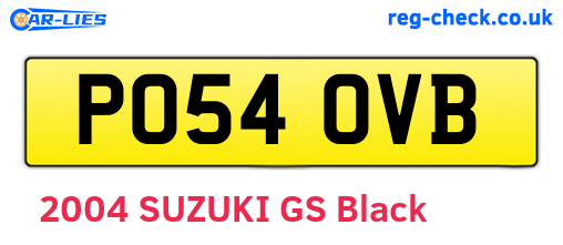 PO54OVB are the vehicle registration plates.
