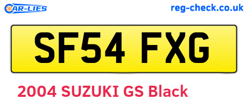 SF54FXG are the vehicle registration plates.