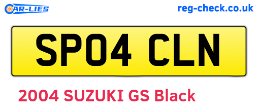 SP04CLN are the vehicle registration plates.
