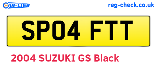 SP04FTT are the vehicle registration plates.