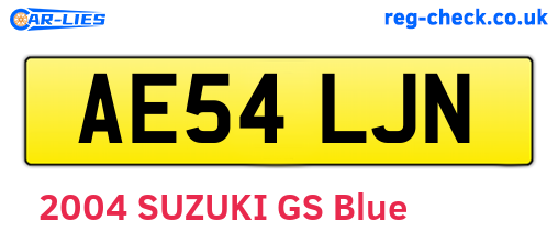 AE54LJN are the vehicle registration plates.