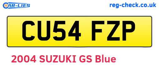 CU54FZP are the vehicle registration plates.