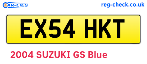 EX54HKT are the vehicle registration plates.