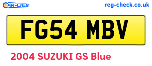 FG54MBV are the vehicle registration plates.