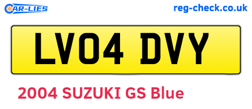 LV04DVY are the vehicle registration plates.