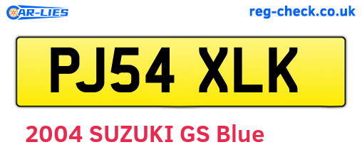 PJ54XLK are the vehicle registration plates.