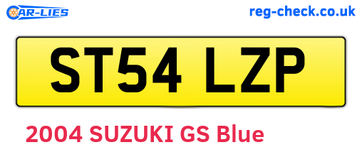 ST54LZP are the vehicle registration plates.
