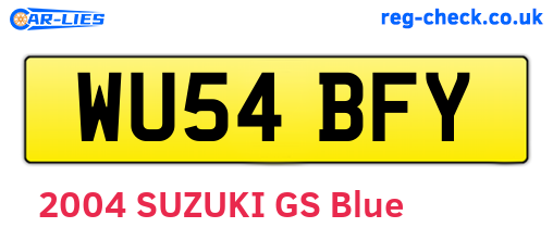 WU54BFY are the vehicle registration plates.