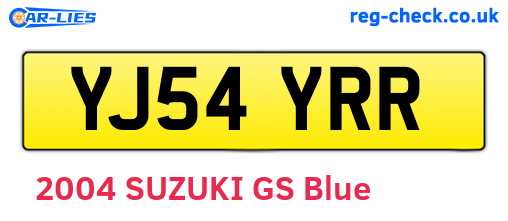 YJ54YRR are the vehicle registration plates.