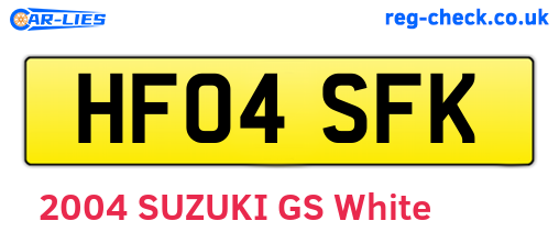 HF04SFK are the vehicle registration plates.