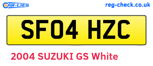 SF04HZC are the vehicle registration plates.
