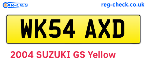 WK54AXD are the vehicle registration plates.