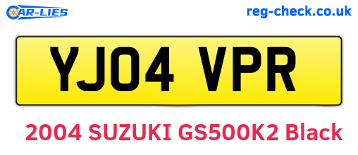 YJ04VPR are the vehicle registration plates.