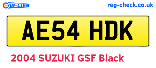 AE54HDK are the vehicle registration plates.
