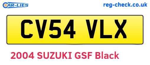 CV54VLX are the vehicle registration plates.