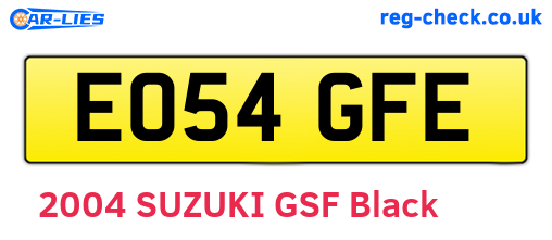 EO54GFE are the vehicle registration plates.