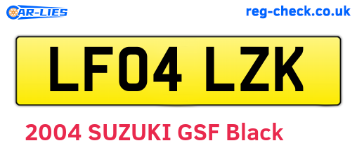 LF04LZK are the vehicle registration plates.