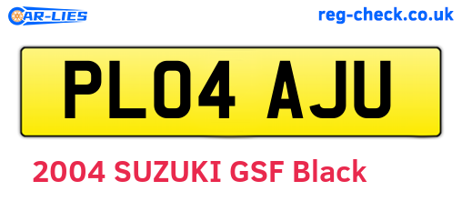 PL04AJU are the vehicle registration plates.