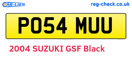 PO54MUU are the vehicle registration plates.
