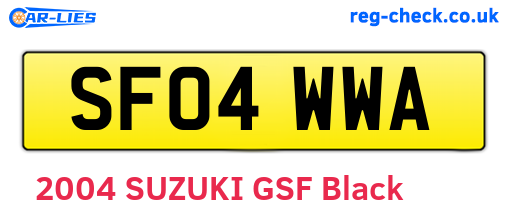 SF04WWA are the vehicle registration plates.