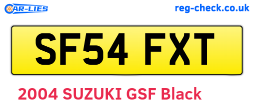 SF54FXT are the vehicle registration plates.