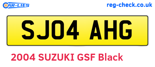 SJ04AHG are the vehicle registration plates.