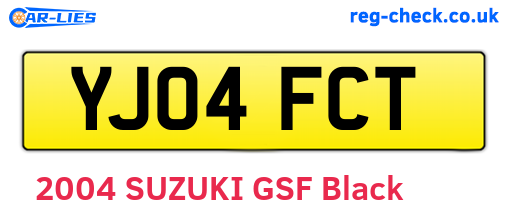 YJ04FCT are the vehicle registration plates.