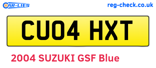 CU04HXT are the vehicle registration plates.