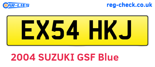 EX54HKJ are the vehicle registration plates.