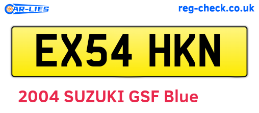 EX54HKN are the vehicle registration plates.