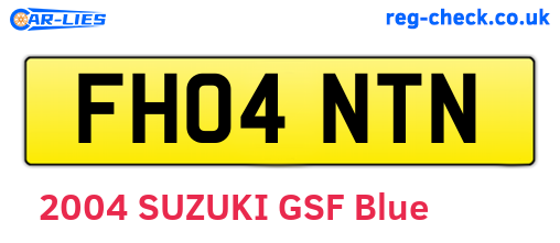 FH04NTN are the vehicle registration plates.