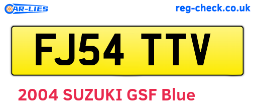 FJ54TTV are the vehicle registration plates.