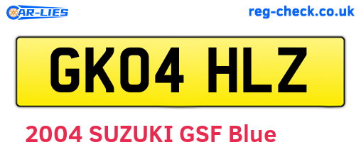 GK04HLZ are the vehicle registration plates.