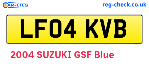 LF04KVB are the vehicle registration plates.